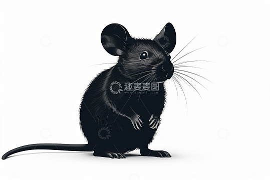 黑色老鼠特写素材