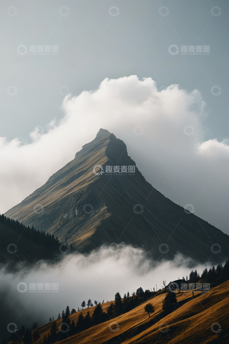 高清大图下载【趣麦麦图】云雾缭绕的山峰风景