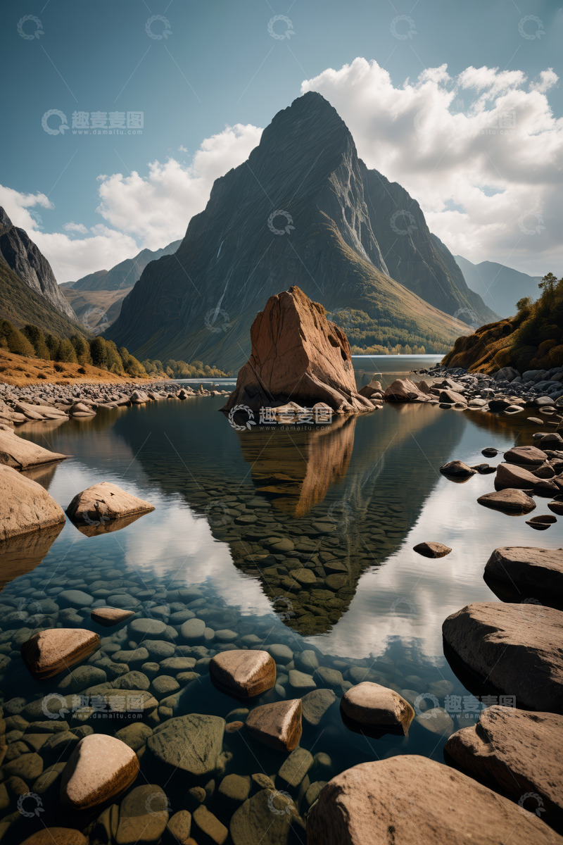 高清大图下载【趣麦麦图】山水相依的自然景观