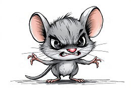 愤怒的卡通老鼠形象