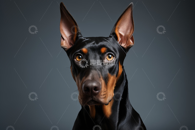 高清大图下载【趣麦麦图】杜宾犬特写
