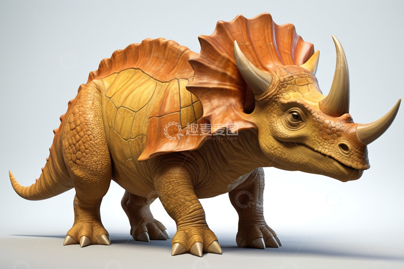 高清大图下载【趣麦麦图】三角龙3D模型展示