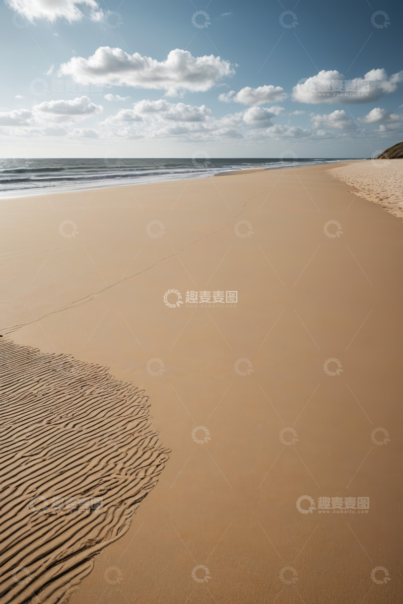 高清大图下载【趣麦麦图】空旷海滩与海洋自然风光
