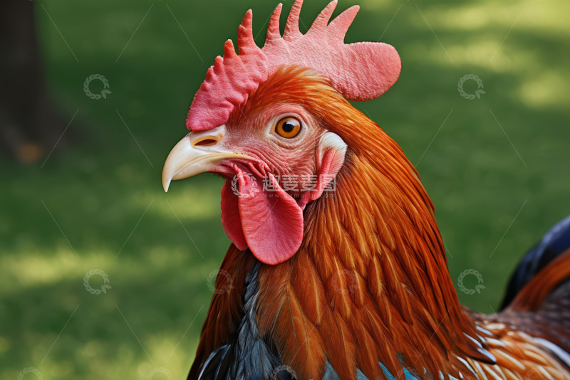 高清大图下载【趣麦麦图】公鸡特写近景画面