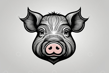 卡通猪头图案设计素材