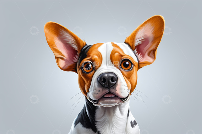 高清大图下载【趣麦麦图】可爱三色小狗特写