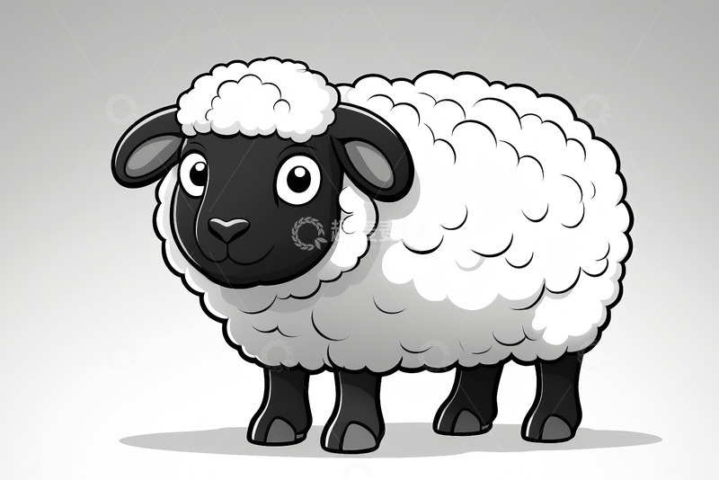 高清大图下载【趣麦麦图】卡通绵羊形象插画