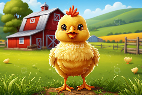 农场卡通小鸡形象素材