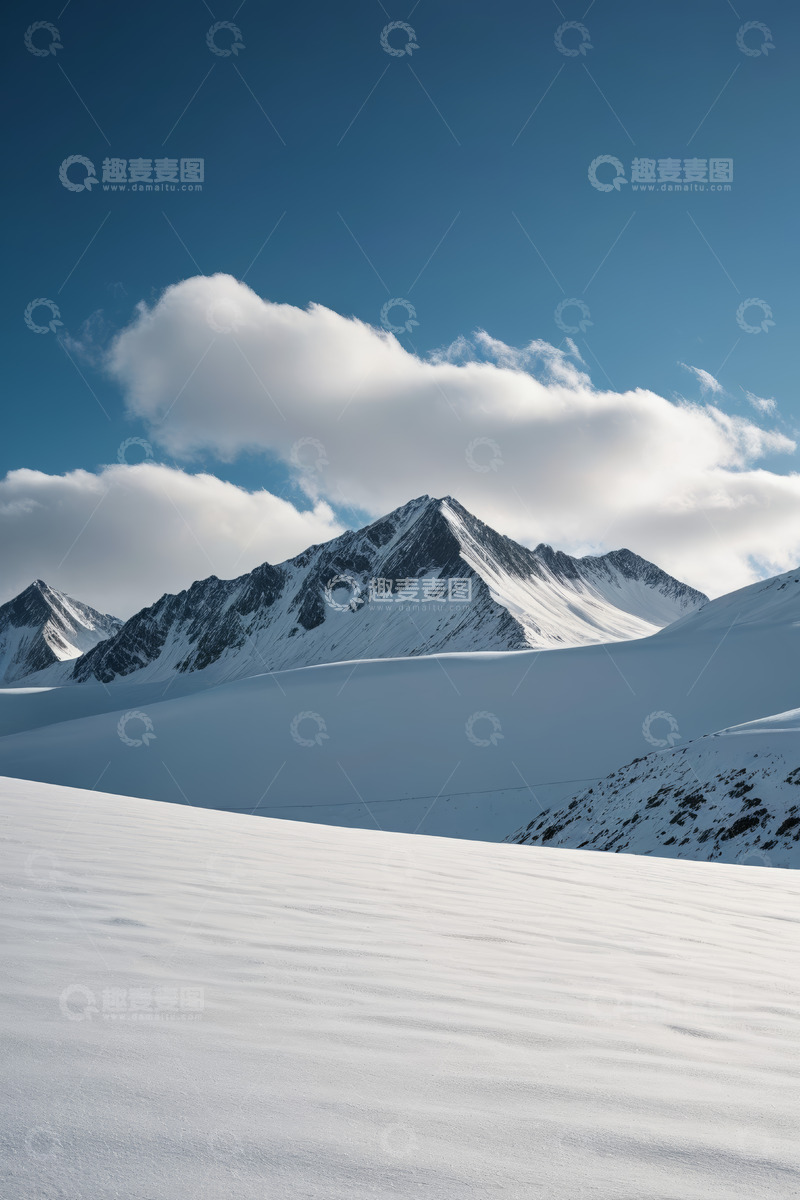 高清大图下载【趣麦麦图】雪山蓝天自然风景