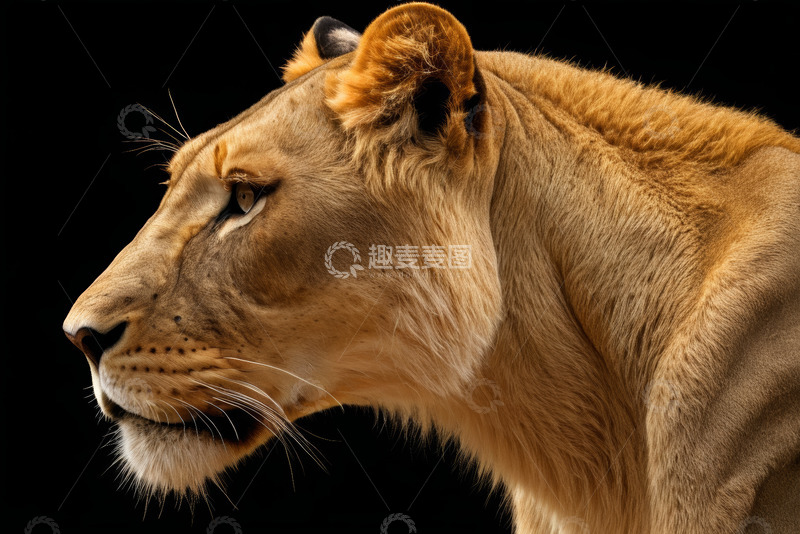高清大图下载【趣麦麦图】狮子侧颜特写