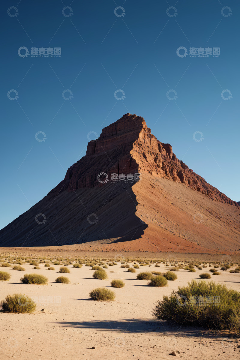 高清大图下载【趣麦麦图】沙漠中的孤立岩石景观