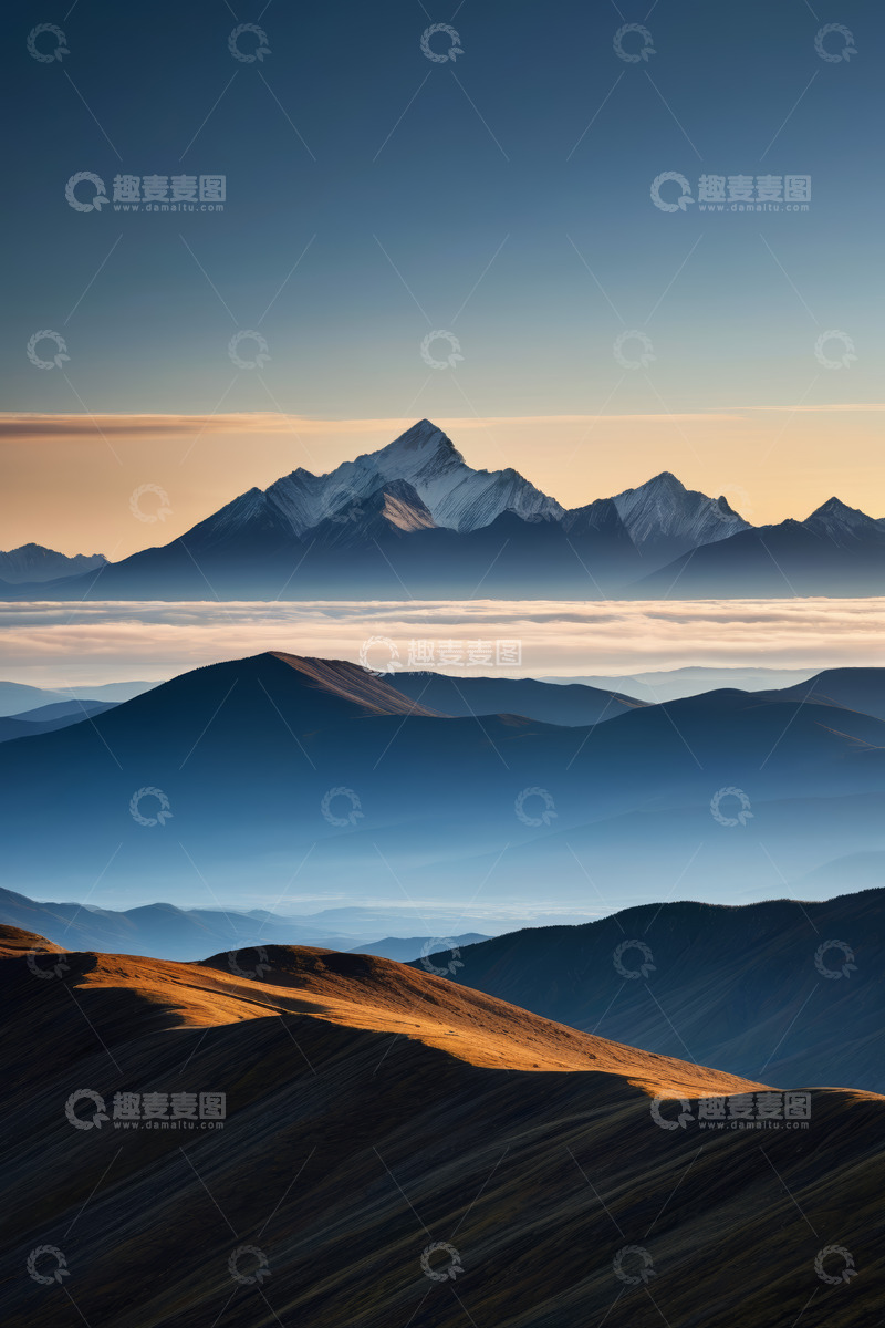 高清大图下载【趣麦麦图】壮美雪山云海自然风光