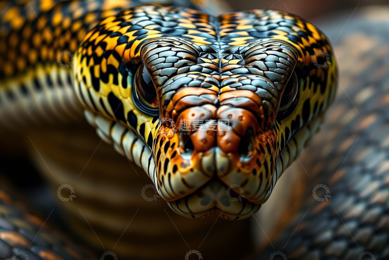 高清大图下载【趣麦麦图】蛇的头部特写微距素材