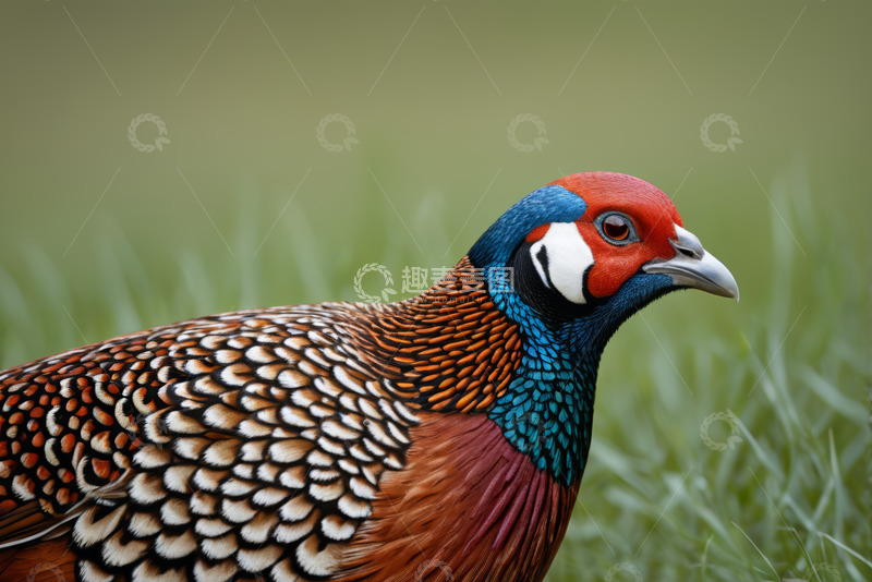 高清大图下载【趣麦麦图】色彩斑斓野鸡特写