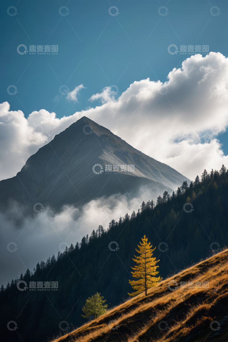 高清大图下载【趣麦麦图】高山森林与云雾自然风光