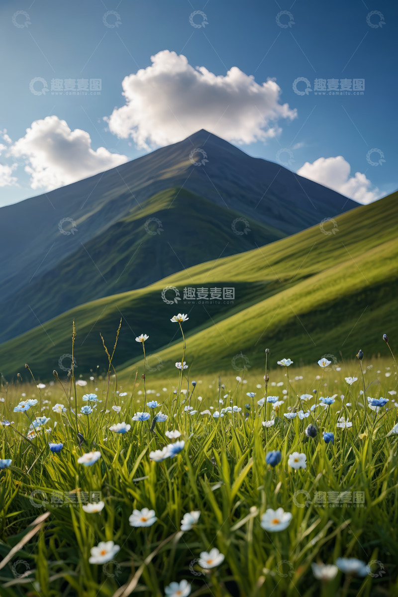 高清大图下载【趣麦麦图】山间草地花卉自然风光