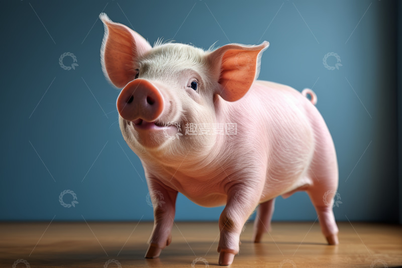 高清大图下载【趣麦麦图】粉色小猪特写