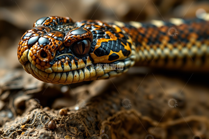 高清大图下载【趣麦麦图】蛇头部特写素材