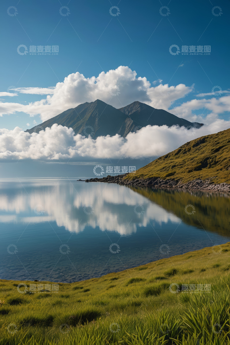 高清大图下载【趣麦麦图】山湖相映的自然风光