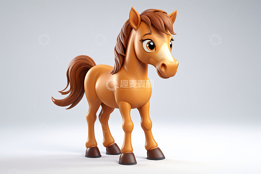 卡通风格小马3D模型