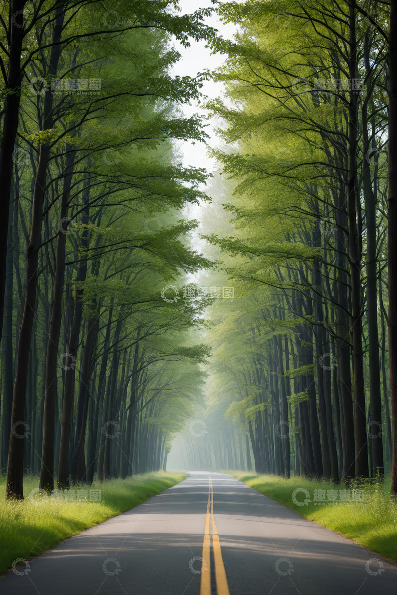 高清大图下载【趣麦麦图】林间道路自然风光景色