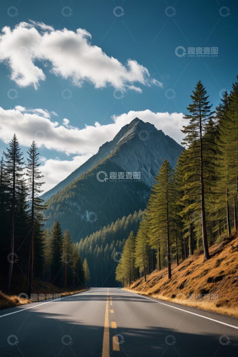 高清大图下载【趣麦麦图】山间公路自然风光