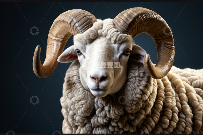 高清大图下载【趣麦麦图】大角绵羊特写