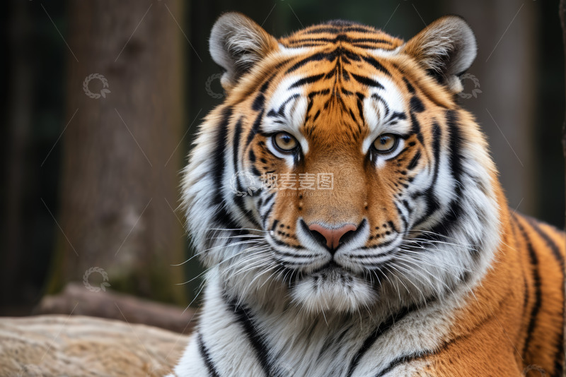 高清大图下载【趣麦麦图】老虎特写正面肖像