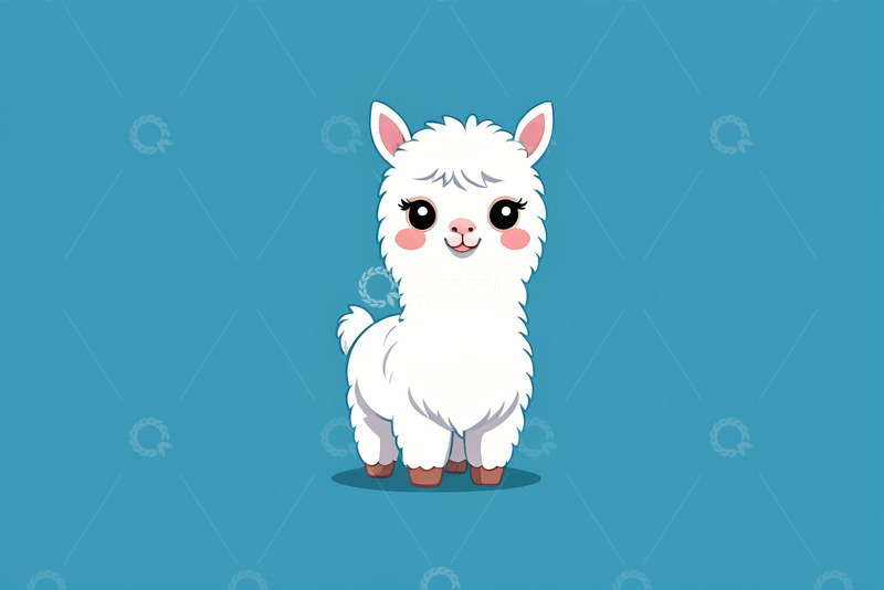 高清大图下载【趣麦麦图】卡通羊驼形象素材