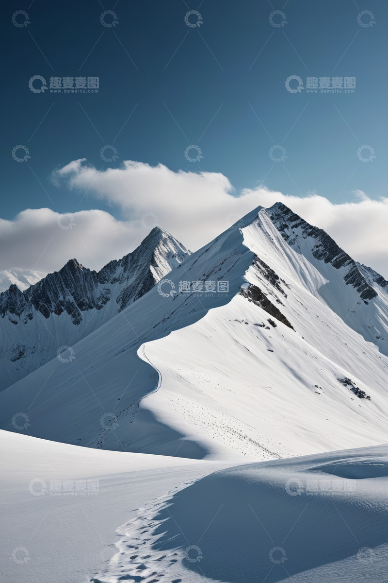 高清大图下载【趣麦麦图】雪山全景自然风光