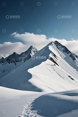雪山全景自然风光