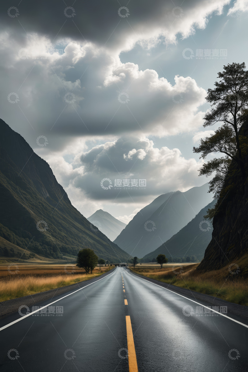 高清大图下载【趣麦麦图】山间公路自然风光