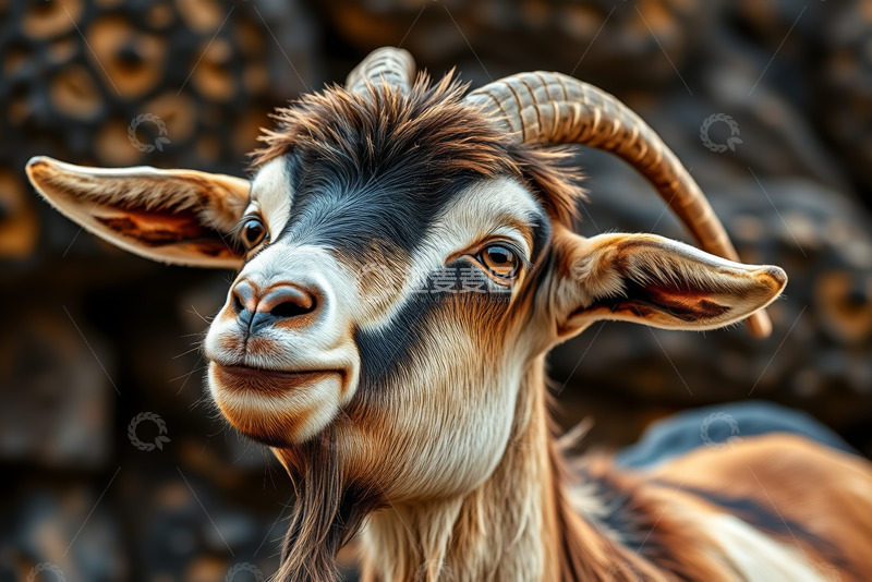 高清大图下载【趣麦麦图】山羊特写近景