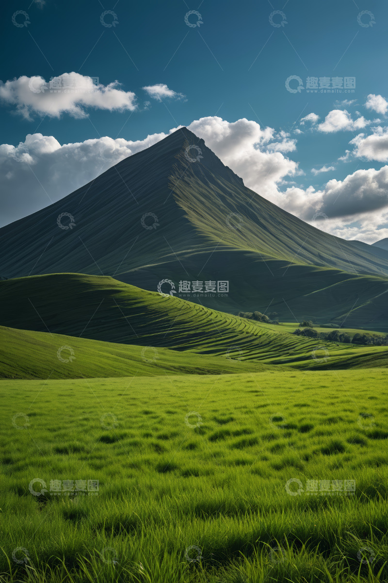 高清大图下载【趣麦麦图】绿色山丘与草原风光