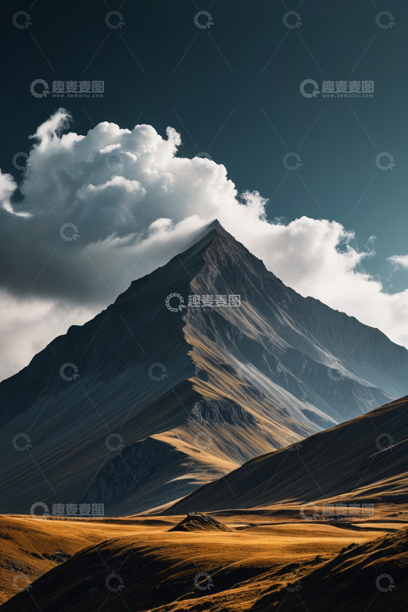 高清大图下载【趣麦麦图】巍峨高山与天空壮美景观