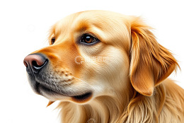 金毛犬头部特写