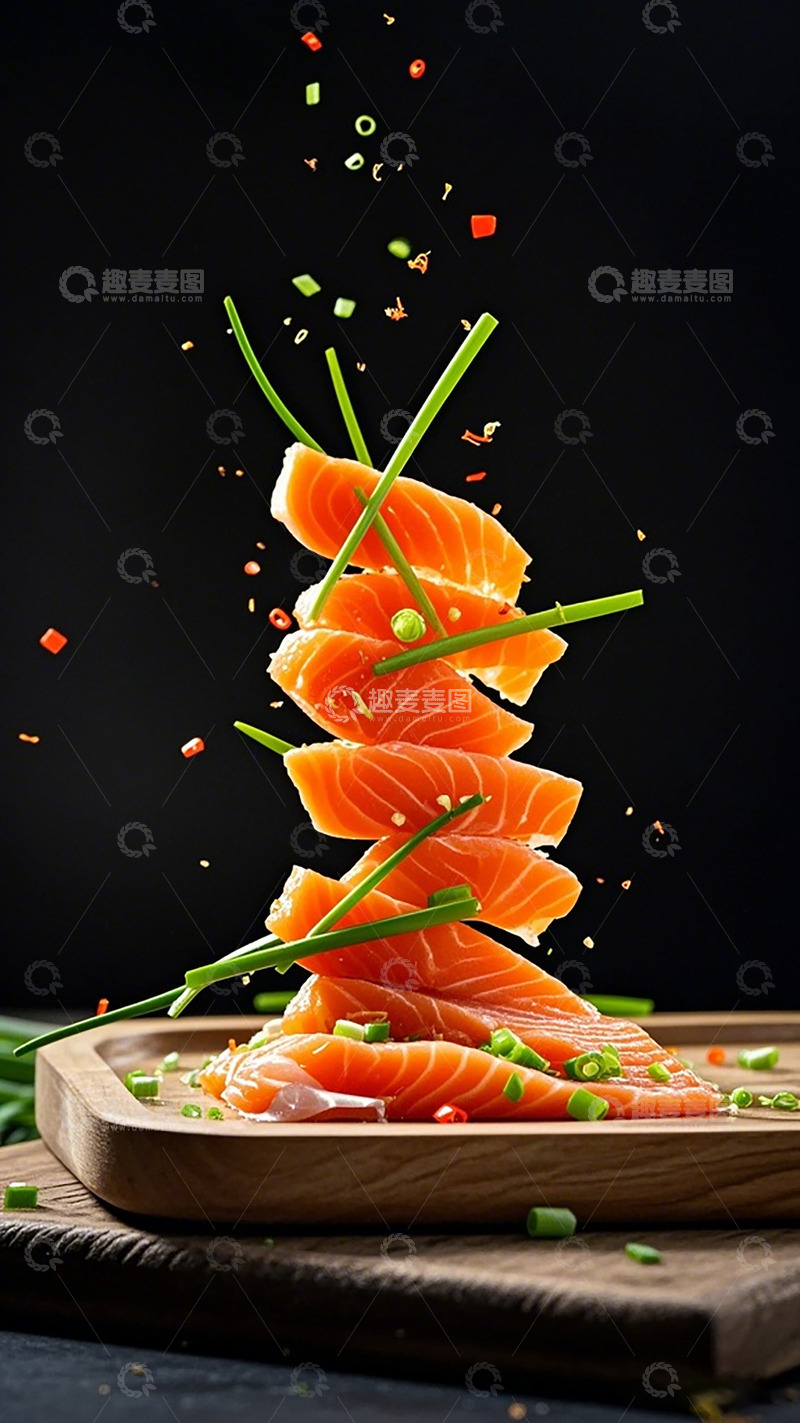 高清大图下载【趣麦麦图】三文鱼刺身美食摄影