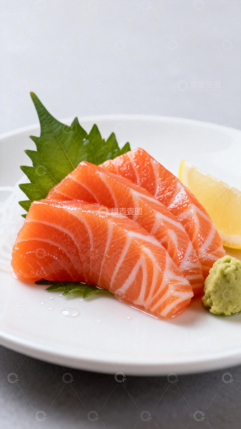 高清大图下载【趣麦麦图】日式三文鱼刺身盘美食摄影