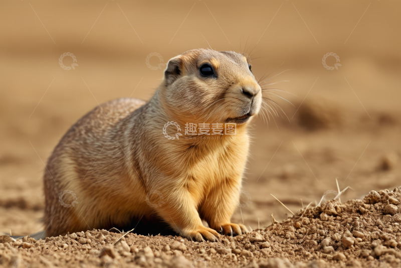 高清大图下载【趣麦麦图】站立的草原犬鼠特写
