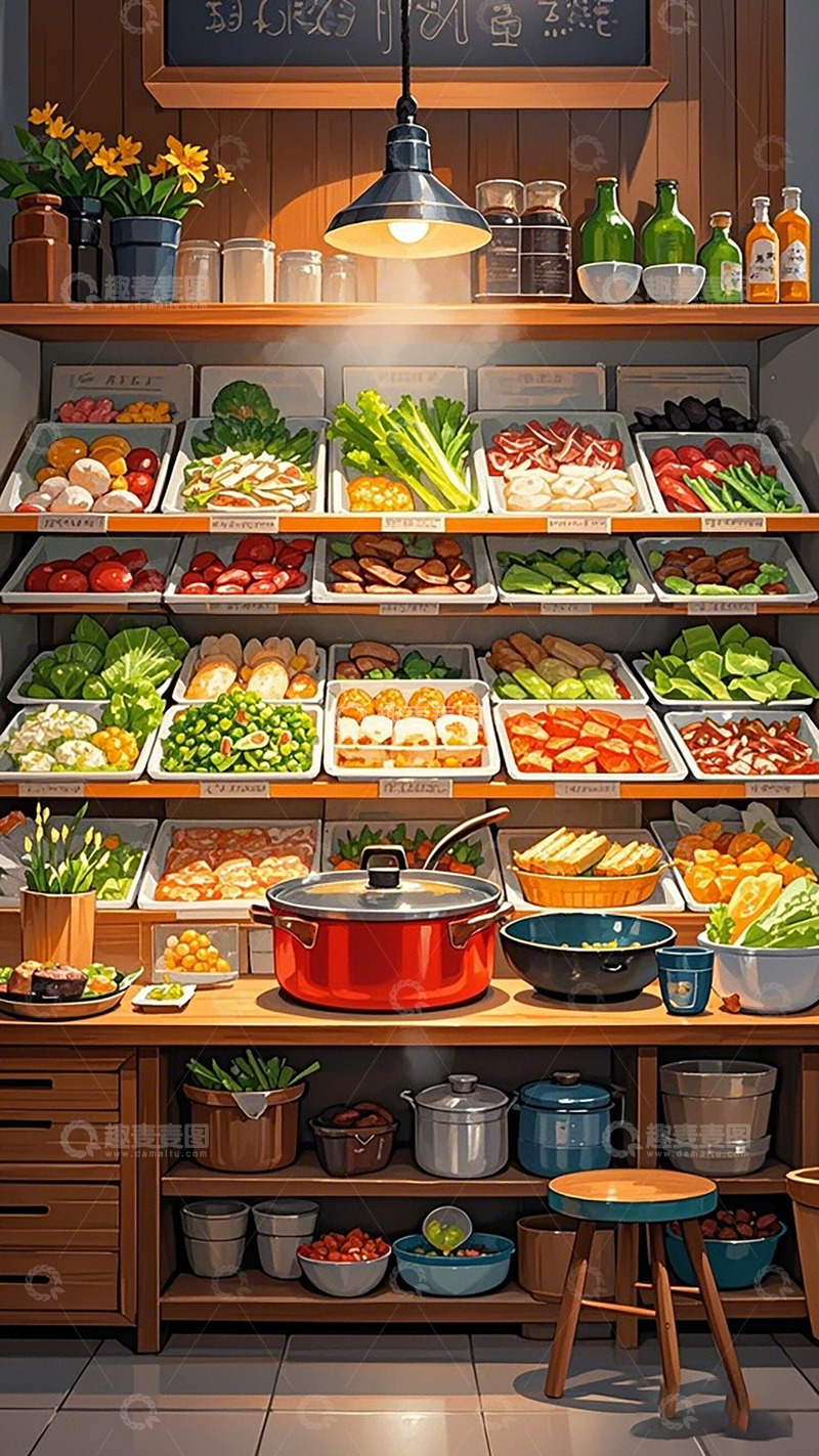 高清大图下载【趣麦麦图】手绘食材厨房美食插画