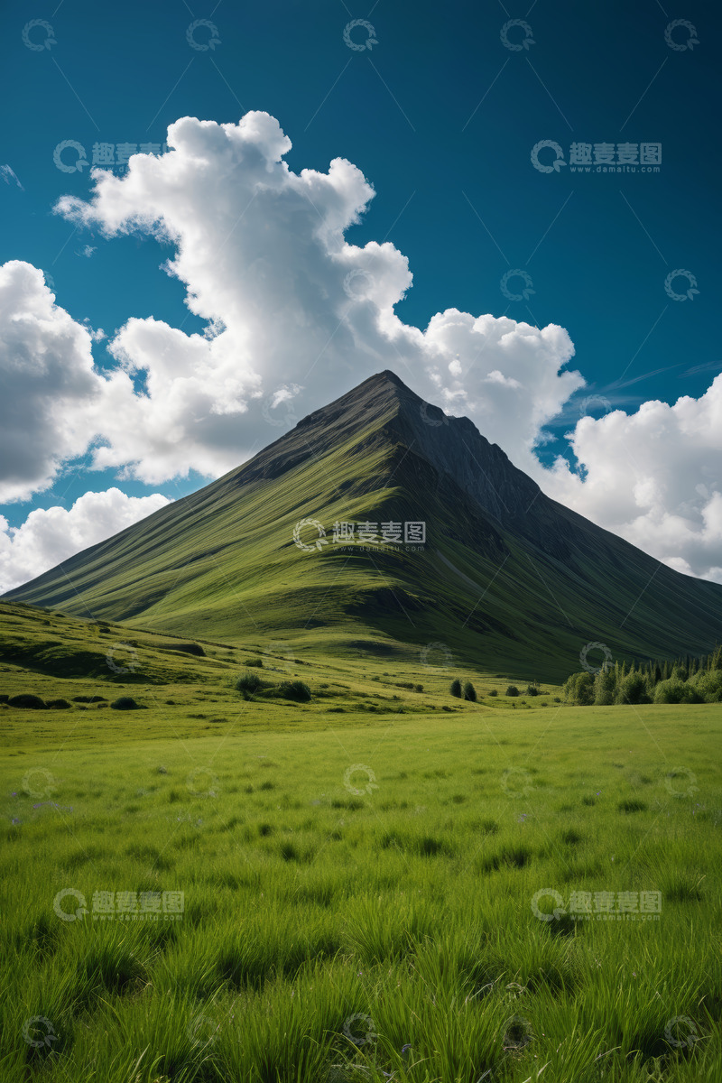 高清大图下载【趣麦麦图】草原上的巍峨山峰