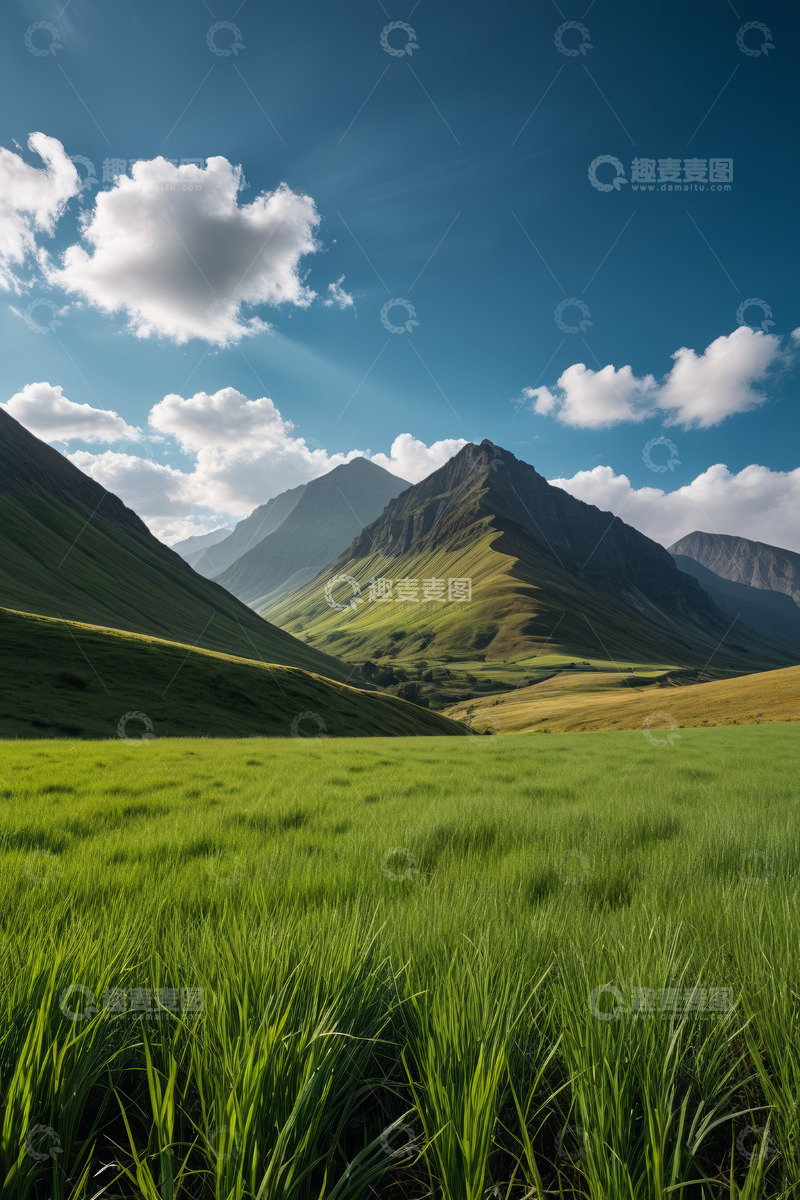 高清大图下载【趣麦麦图】-山间草原自然风光