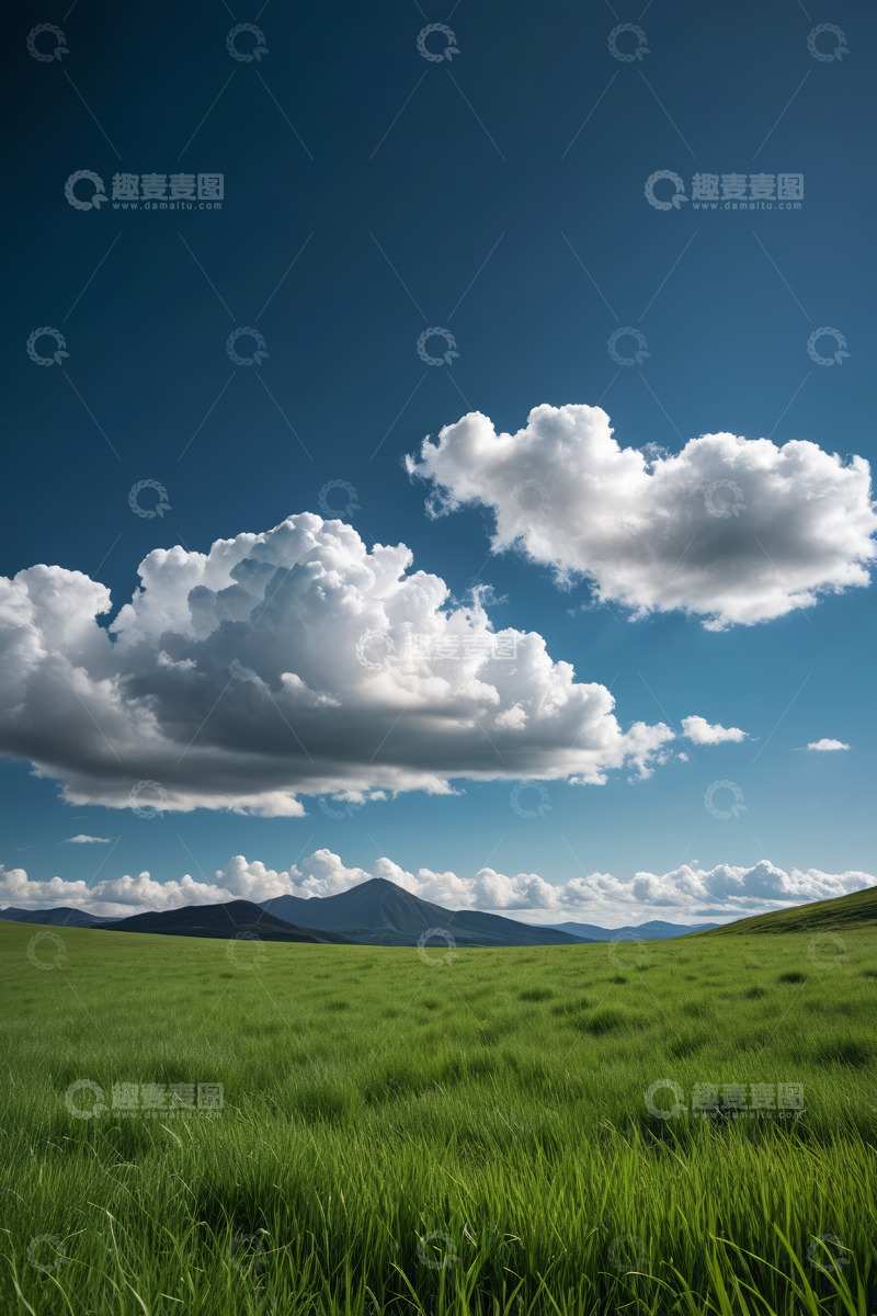高清大图下载【趣麦麦图】草原蓝天白云自然风光