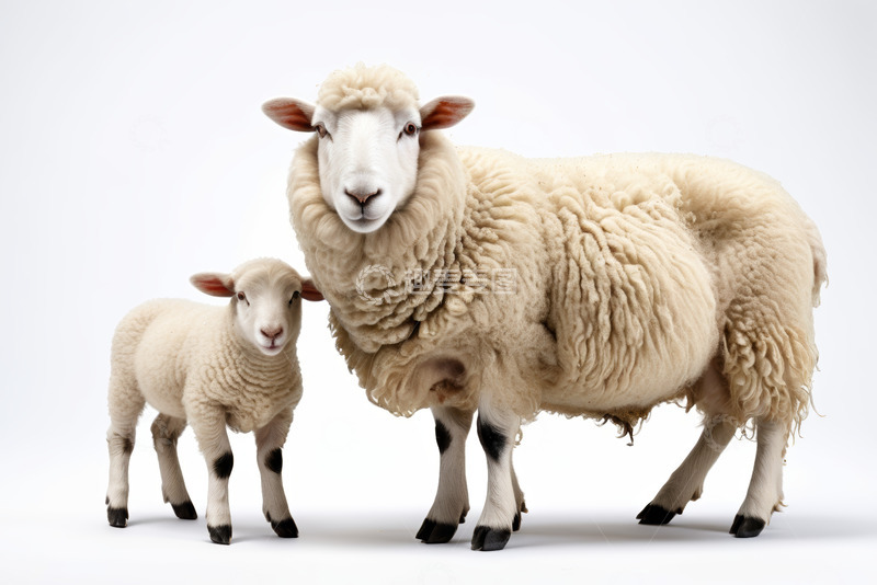 高清大图下载【趣麦麦图】母羊与小羊特写