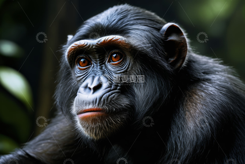 高清大图下载【趣麦麦图】黑猩猩特写