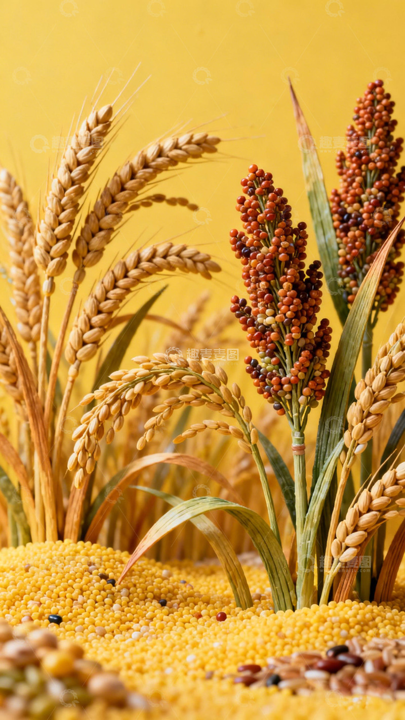 高清大图下载【趣麦麦图】金黄谷物丰收场景摄影