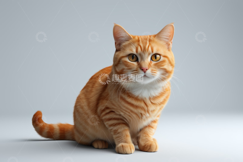 高清大图下载【趣麦麦图】橘色条纹猫正面特写