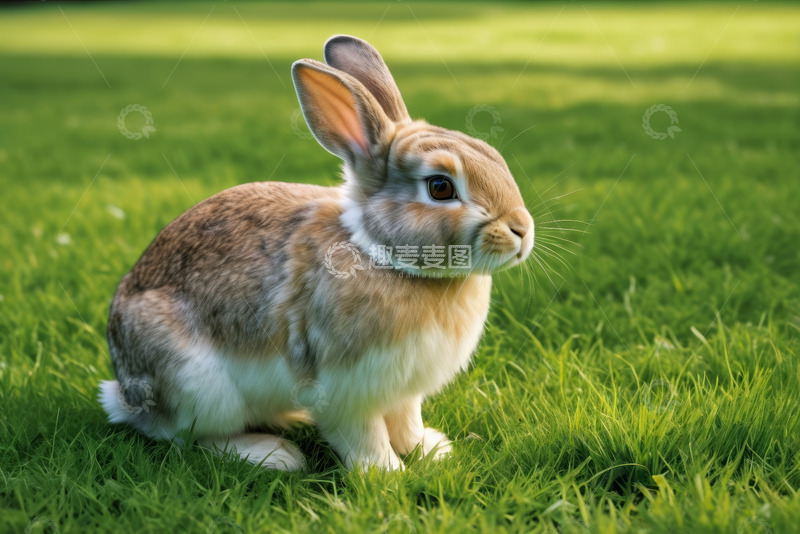 高清大图下载【趣麦麦图】草地上的兔子特写
