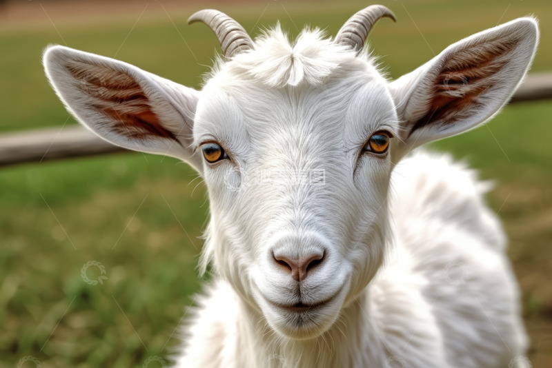 高清大图下载【趣麦麦图】白色山羊特写