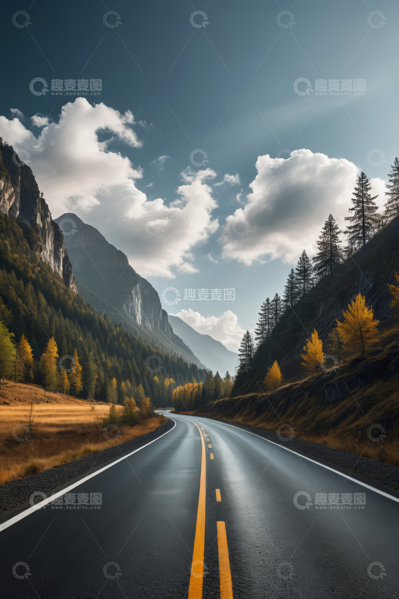 高清大图下载【趣麦麦图】山间公路自然风光